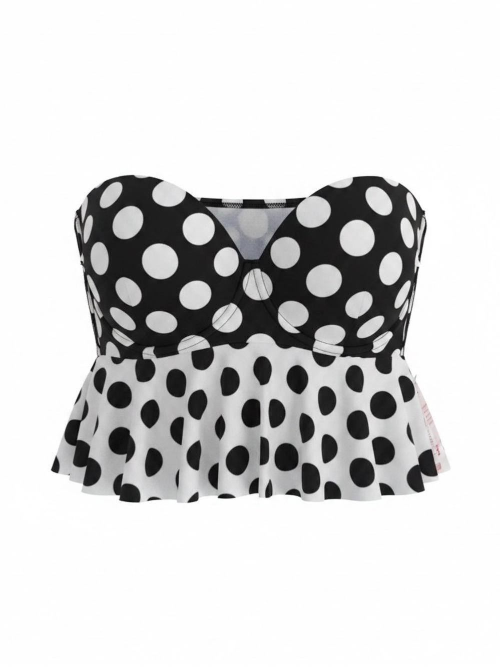 NWT Bongo Polka Dot Bikini Top Ruffle Hem Push Up‎ Size Medium